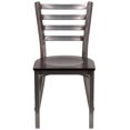 thumbnail image 3 of HERCULES Series Clear Coated Ladder Back Metal Restaurant Chair - Walnut Wood Seat, 3 of 9