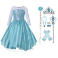 thumbnail image 1 of Princess Elsa Costumes Birthday Dress up Cosplay for Kids, 1 of 7