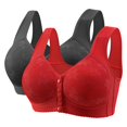 thumbnail image 1 of Timegard 2pc Bras for Women No Underwire Front Closure Button Full Support Solid Color Breathable Daily Sleep Bras, 1 of 2