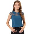 thumbnail image 1 of INSPIRE CHIC Blouse à Col Peter Pan à Manches Courtes pour Femmes, 1 of 6