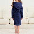 thumbnail image 5 of Splozh Newborn Cute Flannel Hooded Robe Boys Girls Fashion Bathrobe Soft Robe Hooded Robe Cloth Cotton Bathrobe Navy,3-4 Years, 5 of 5