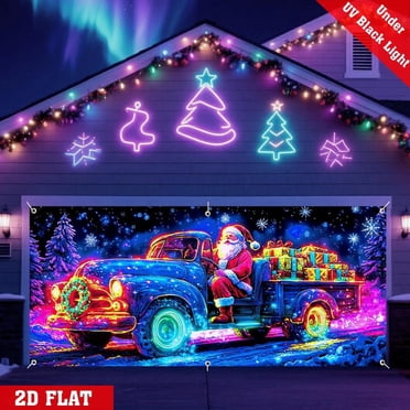 QTOCIO Garage Door Christmas Decoration Cover Santa Claus Garage Door Decoration Cover Holiday Decoration