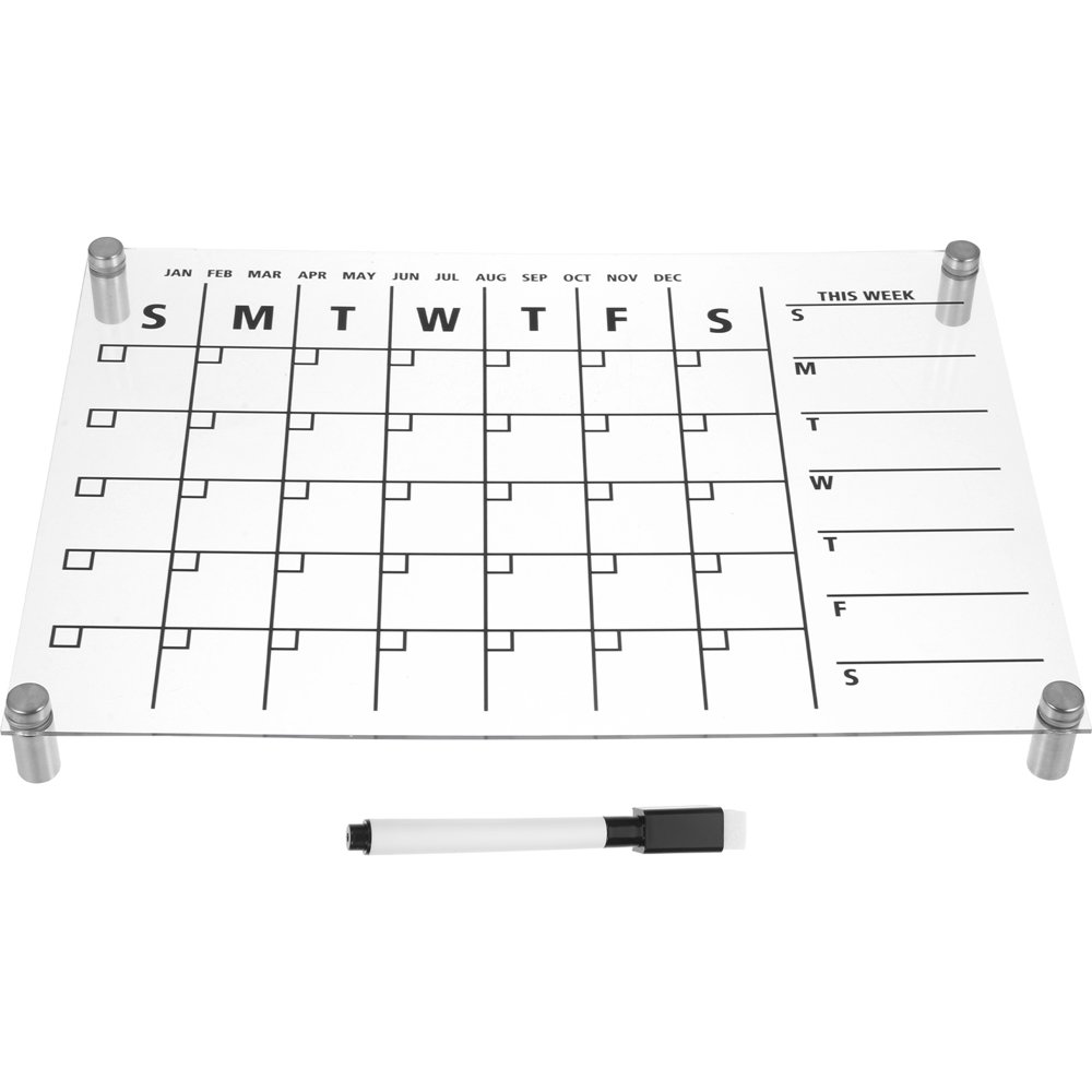 Estbridge Weekly Plan Writing Board Desktop Dry Erase for Acrylic Fridge Calendar Magnetic Erasable White Boards Office