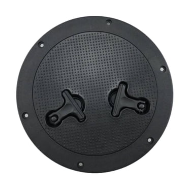 Lipstore Marine Boat Deck Cover Reinforced Two Rotatable Handles Inspection Lid Black