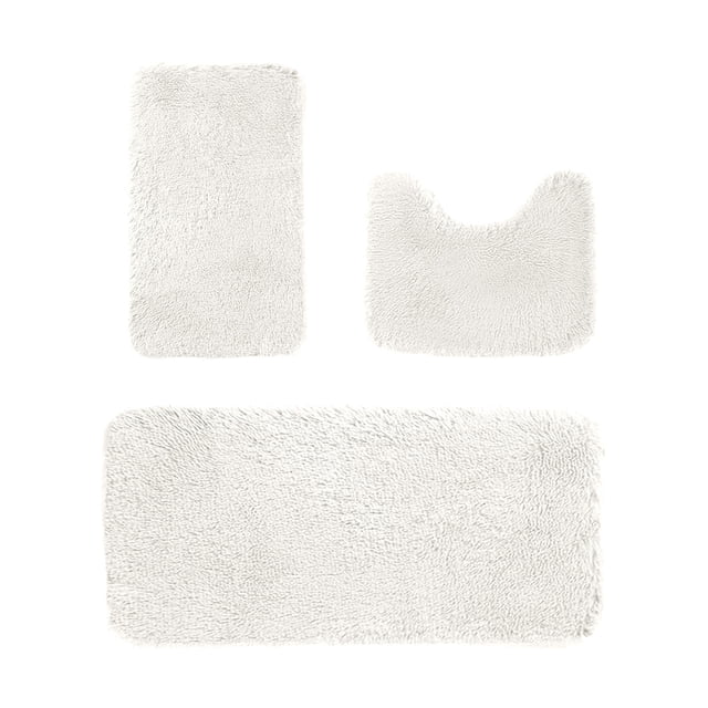 zanvin Bath Mats for Bathroom, Solid Color Bath Mats 3 Set Bathroom Rugs for 3 Pcs Toilet Mats Universal Soft Comfortable Water Absorption Non-Slip Thick Machine Washable Easier To Dry Dark
