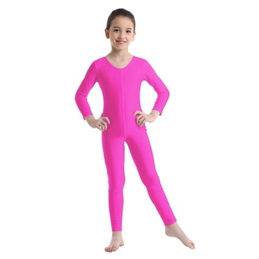 iiniim Kids Girls Boys Gymnastics Leotard Unitard Ballet Dance Full Bodysuit Jumpsuit Dancewear Rose 3-4
