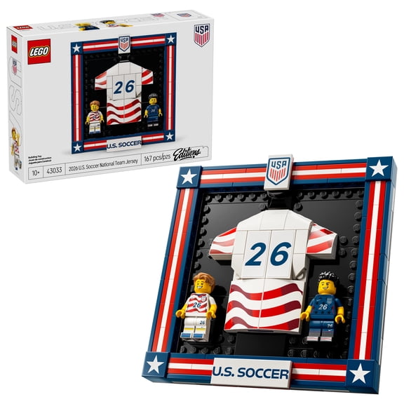 LEGO Editions 2026 U.S. Soccer National Team Jersey - Building Set for Boys & Girls, Ages 10+ - Collectible Soccer Gift for Kids - Bedroom or Shelf Decor for Sports Fans - 43033