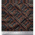thumbnail image 1 of Soimoi Black Rayon Fabric Arrow & Triangle Geometric Print Fabric by the Yard 42 Inch Wide, 1 of 3