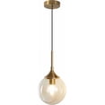 thumbnail image 1 of KCO Lighting Modern Gold Globe Pendant Light Kitchen Island Mid Century Amber Glass Hanging Lamp, 1 of 8