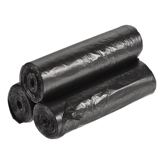 Unique Bargains 2-4 Gallon Small Trash Bags Garbage Waste Basket Liners Black, 60 Counts / 3 Rolls