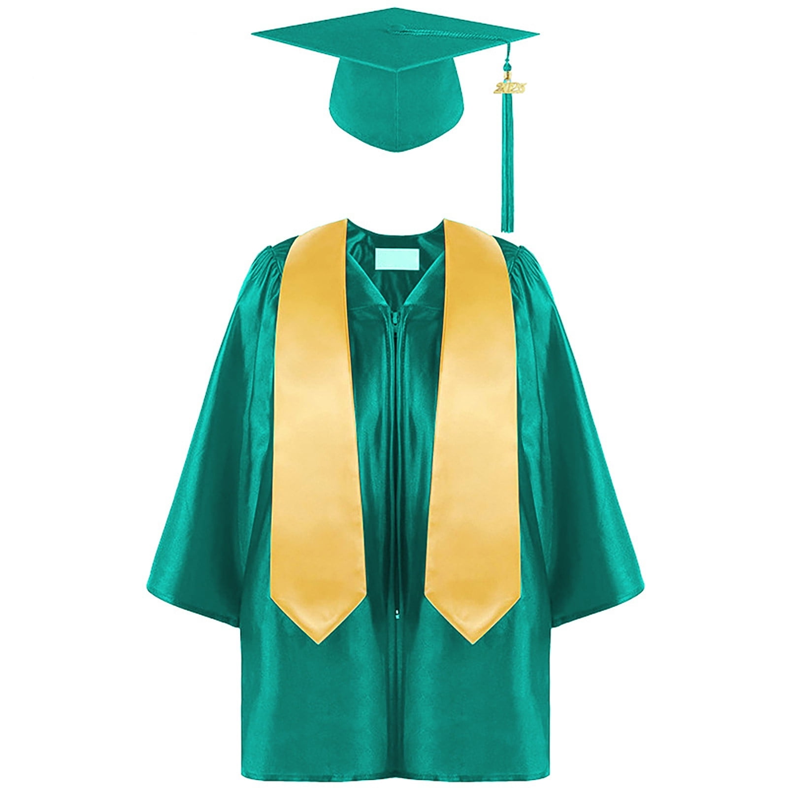 Hiiyo Preschool Kindergarten Graduation Gown Cap Set with Tassel for Child, Sizes 2-12