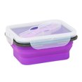 thumbnail image 1 of Lunch Box for Men Silicone Collapsible Food Storage Containers with Silicone Leakproof Lids, Clear Platinum Food-Grade, Bpa Free,Compact, Reusable Lunch Box, Microwave Safe Meal Prep（Purple）, 1 of 2