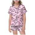 thumbnail image 1 of Hiiyo Big Girls Pajama Set Dinosaur Print Loungewear Pj's Set, 2-Piece, Sizes 2-13T, 1 of 4
