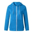 thumbnail image 5 of Womens Hoodie Full Zip Long Sleeve Lightweight Sweatshirts Pockets Jacket Coat, 5 of 5