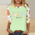 thumbnail image 1 of UPPADA Bunny T-Shirts de Pâques pour Femmes Lapin Oeuf Imprimé T-Shirts Manches 3/4 Col Rond T-Shirts d'Été Décontractés Mignons T-Shirts Graphiques Chandail Confortable Haut Vert,TTTG, 1 of 5