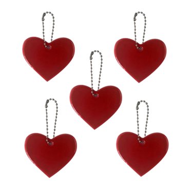 Agiferg 5 Pcs Pendentif Réfléchissant Sécurité Extérieure Pendentif Réfléchissant en Forme de Cœur Réfléchissant Adapté pour Sac à Dos Vélo Marche Course