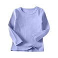 thumbnail image 1 of tarylea Baby Girl Clothes Crew Neck Undershirts Solid Color Long Sleeve Pullover Casual Loose Fall Basic Tops, 1 of 8