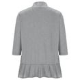 thumbnail image 4 of Aqestyerly Women's Ruffle Cardigan Top,Solid Color Soft Drape Nine-Quarter Sleeve Lightweight Outerwear HWRETIE, 4 of 5