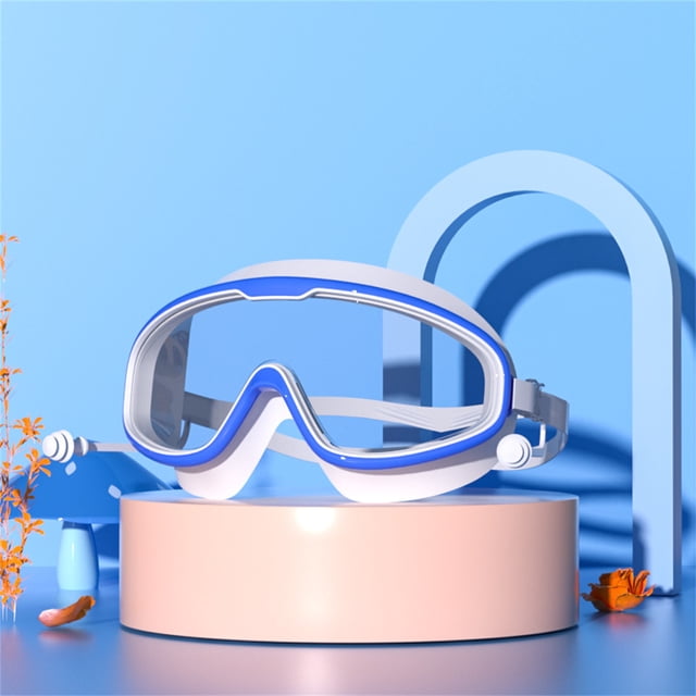 Kids Swimming Goggles - Large Frame HD Waterproof Eyewear - Adjustable Soft Silicone Seal & Eye Protection for Children