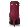 thumbnail image 3 of Unique Bargains Bottines à Talons Aiguilles pour Femmes à Bout Pointu avec Fermeture Éclair, 3 of 6