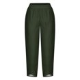 thumbnail image 4 of Timegard Plus Size Pants for Women Elastic Waist Solid Color Comfy Fall Casual Crop Pants with Pockets, 4 of 5
