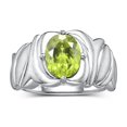 thumbnail image 1 of RYLOS Bagues pour Femmes Bague en Argent Sterling Solitaire Pierre Précieuse Ovale 9x7 mm avec Anneau Fini Satiné Péridot d'Août Bijoux Taille 9, 1 of 7
