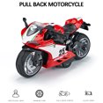 thumbnail image 4 of Alloy Diecast 1/12 Motorcycle Model Pull Back w/ Music Light Decoration Age 3-6 red, 4 of 8