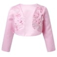 thumbnail image 1 of TSSOE Boléro Shrug à Manches Longues pour Filles, Broderie Florale, Robe de Princesse, Couvre-Robe, Cardigan Court, Rose 90, 1 of 7