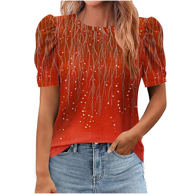 Pisexur Hauts pour Femmes à Manches Courtes Rayées Design Idéal pour Hauts Décontractés pour Femmes et Sorties Mode, Hauts d'Été