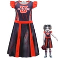 thumbnail image 2 of Kids Girls Halloween Skull Cheer Leader Costume Flutter Sleeve Dance Dress Rooter Team Uniform, 2 of 6