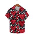 thumbnail image 1 of Weiqiqre Mens Sweatshirt Funny Love Pattern Printed Short Sleeve Quick Dry Button Down Lapel Shirt, 1 of 5