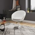 thumbnail image 2 of Manhattan Comfort Chaise Réglable en Hauteur en Similicuir Blanc et Chrome Poli, 2 of 3