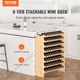 thumbnail image 2 of VEVOR 72 Bottle Stackable Modular Wine Rack, 8-Tier Solid Bamboo Wood Storage Racks, Floor Freestanding Wines Holder Display Shelf, Wobble-Free Shelves for Kitchen, Bar, and Cellar (Natural Color), 2 of 9