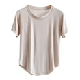 thumbnail image 2 of SDNall Blouse pour Femmes Unie Décontractée Mode Col Rond Régulière Sans Manches Hauts de Nuit, 2 of 9