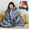 thumbnail image 1 of Boovnll Heated Blanket, Heating Blanket Student Shawl Heating Blanket Camping Sleeping Bag 5V Electric Three-Speed Digital Display Temperature Control Time, Electric Blanket, 1 of 9