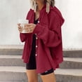 thumbnail image 2 of FAIWAD Veste à Manches Longues pour Femmes Grande Taille Boutonnée Patchwork Automne Hiver Vêtements Tendance, 2 of 6