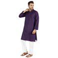 thumbnail image 3 of Atasi Ensemble Kurta Pyjama 2 Pcs pour Homme, Col Henley, Kurta Long Décontracté, 3 of 7