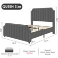 thumbnail image 2 of BeesClover Platform Bed Frame with 50.2" Headboard, Velvet Upholstered Bed Frame with Vertical Channel Tufted Headboard & Footboard, Nailhead Trim, No Box Spring Needed, 2 of 9