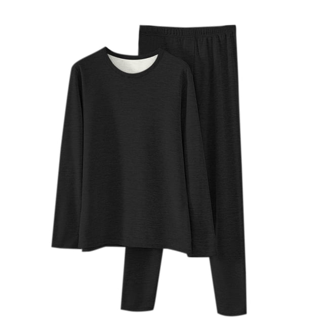 WAENQINLA Ensemble de sous-Vêtements Thermiques pour Homme Couche de Base Caleçons Longs Doux pour Ski Randonnée Camping Coupe Ajustée Col Ras du Cou Ensemble Haut et Bas