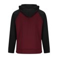 thumbnail image 4 of RXIRUCGD Chandail en Molleton pour Hommes Fermeture à Glissière 1/4 Cargo Chandail à Capuche Sport Gym Course Extérieur Vestes d'Hiver, Rouge, Taille : TG, 4 of 5