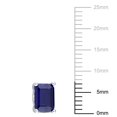 thumbnail image 3 of Miabella Emerald-Cut Created Blue Sapphire Solitaire Stud Earrings in Sterling Silver, 3 of 3