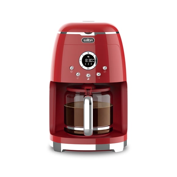 Salton NuRetro Digital 12 Cup Coffee Maker, Space Cherry Model FC2162RD