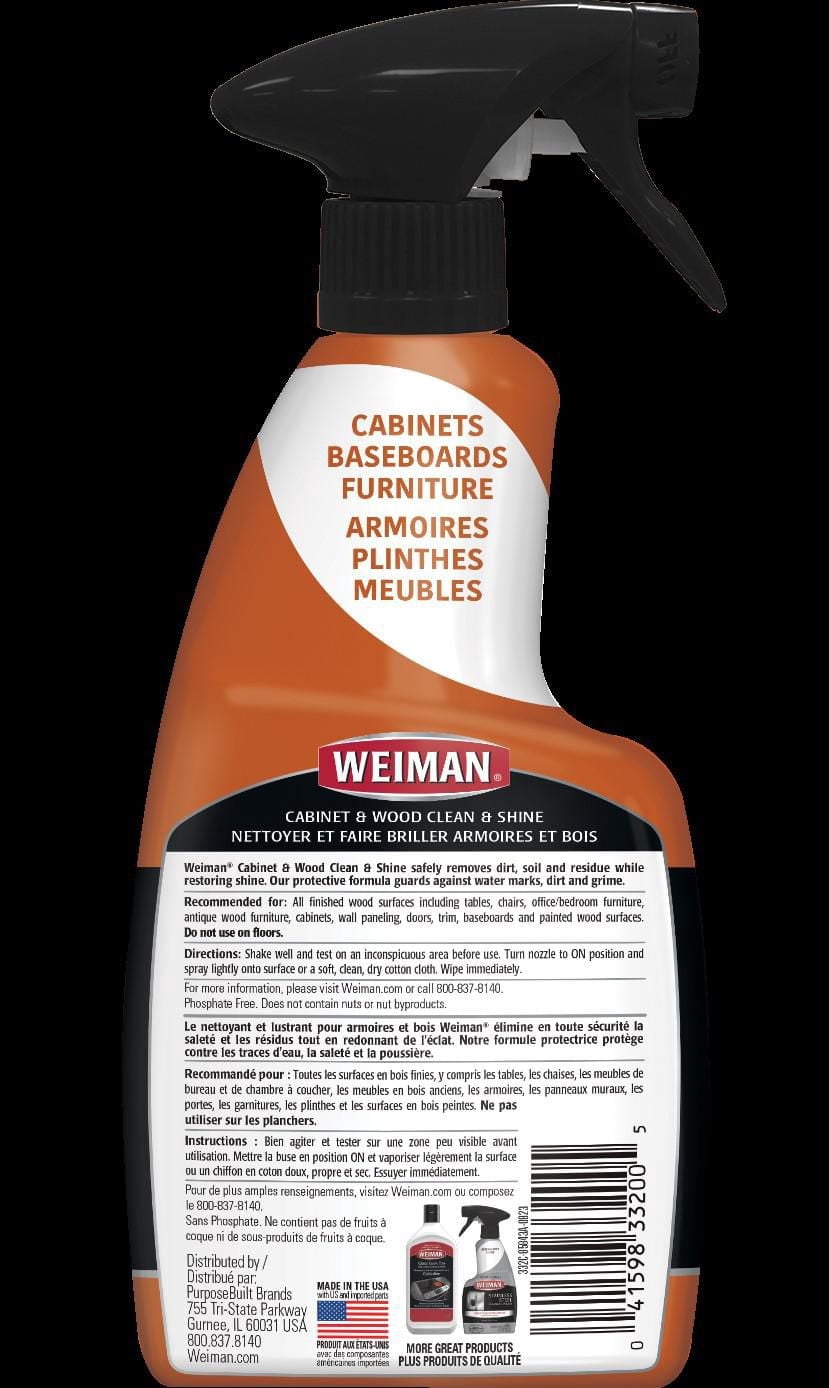 Weiman Nettoyant et Lustrant pour Armoires & Bois pour Meubles, Armoires, Plinthes, Parfum d'Amande, 473ml