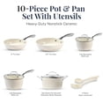 thumbnail image 2 of Gotham Steel Hammered Cream 10 Piece Ceramic Nonstick Cookware Set with Lids and Utensils – Oven & Induction Safe, 2 of 8