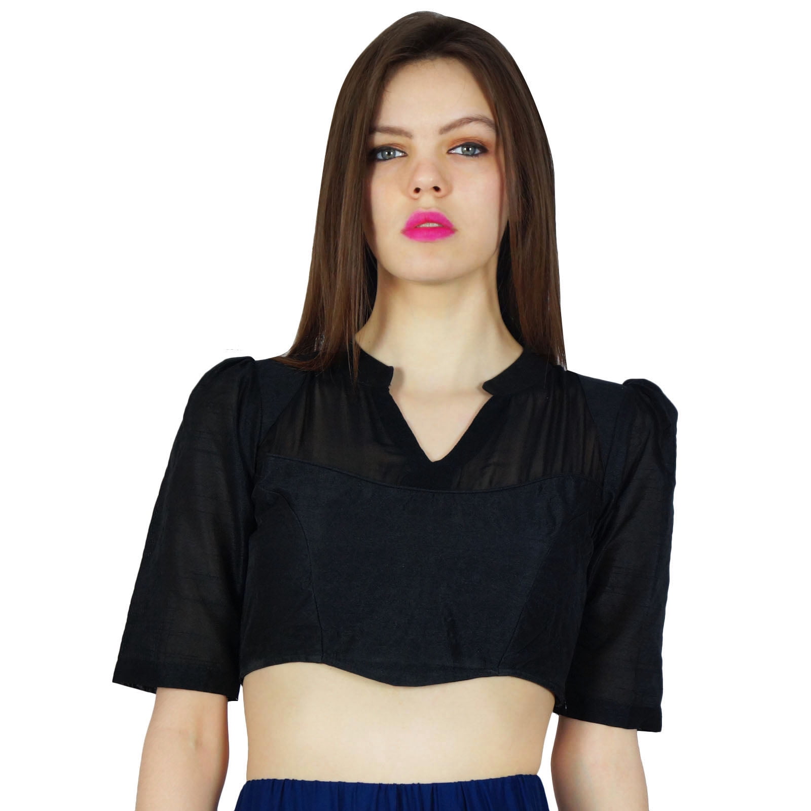 Phagun Ready- Made Designer Blouse Dupion And Georgette Crop- Top Choli