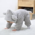 thumbnail image 4 of yoeyez Combinaison en Molleton pour Nourrisson, Grenouillères à Capuche Monstre de Dessin Animé, Mignons Cache-Oreilles d'Ourson, Cache-Couches, Tenue d'Extérieur, Combinaison de Neige d'Hiver, Pyjamas pour Filles Garçons, Gris, 9-12 Mois, 4 of 6