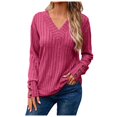 thumbnail image 1 of 2025 Women's Autumn and Winter Mens Hunting Quarter Zip Long Sleeve V Neck Plus Size Pullover for Men Shirt Solid Color Button Mens Large Sweatshirt Up T, 1 of 8