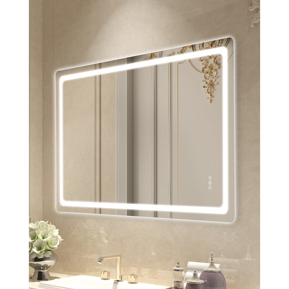 VEVOR LED Bathroom Mirror 3 Colors Anti-fog Wall Mounted Vanity Mirror 36 x 60 in