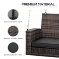 thumbnail image 4 of Outsunny 2-Person Patio Porch Swing Chair, Rattan Hanging Bench, Grey, 4 of 10