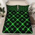 thumbnail image 2 of Erosebridal Teens Abstract Sheet Set Full, Green Strpied Geometry Bedding Sets Full Size, Modern Fashion Decor, 2 of 7